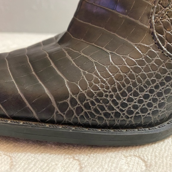 ZARA Reptile Pattern Dark Grey Cowboy Type Boot - Picture 11 of 16